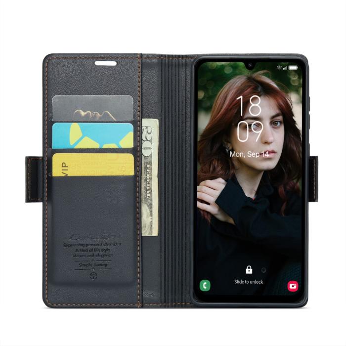 Bild 3, CASEME Samsung Galaxy A16 Fodral Läder RFID Svart