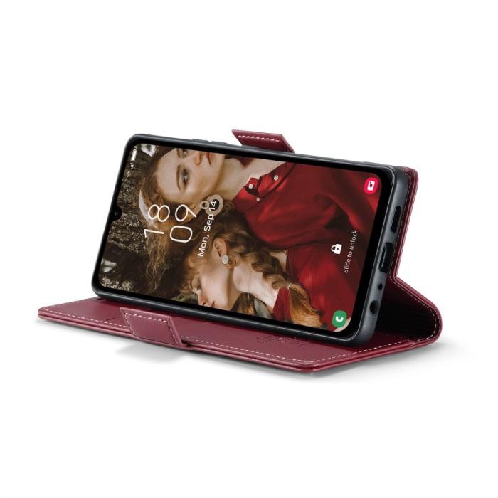 Bild 4, CASEME Samsung Galaxy A16 Fodral Läder RFID Röd