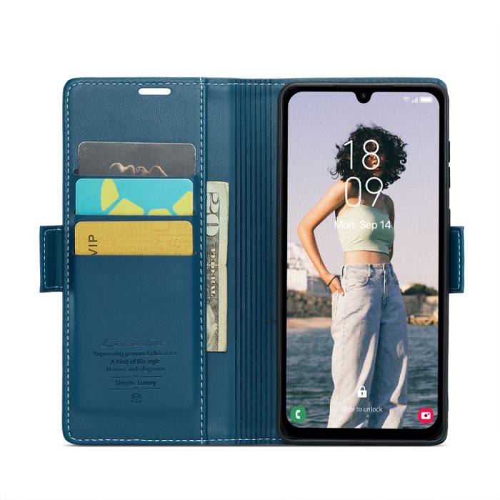 Bild 3, CASEME Samsung Galaxy A16 Fodral Läder RFID Blå