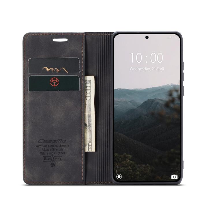 Bild 3, CASEME Xiaomi 14T Pro Fodral Flip Läder Svart