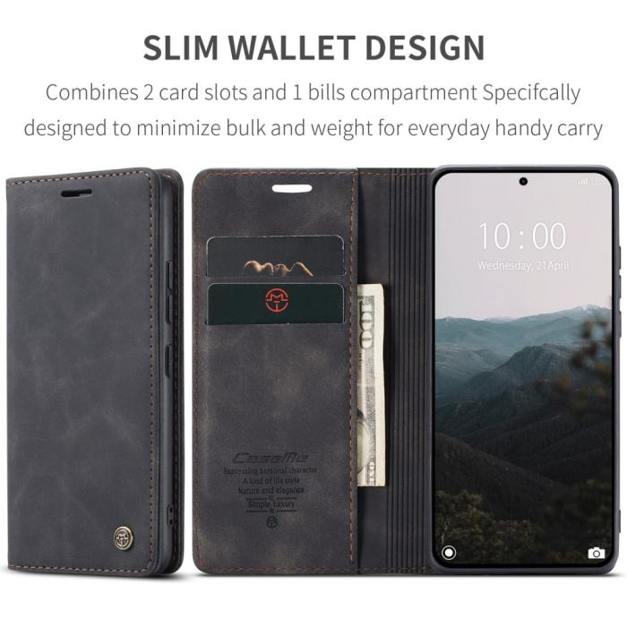 Bild 6, CASEME Xiaomi 14T Pro Fodral Flip Läder Svart