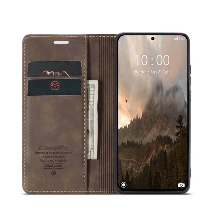 Bild 3, CASEME Xiaomi 14T Pro Fodral Flip Läder Mörk Brun