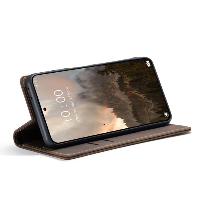 Bild 4, CASEME Xiaomi 14T Pro Fodral Flip Läder Mörk Brun