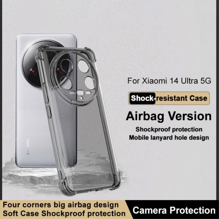Bild 2, IMAK Xiaomi 14 Ultra Skal TPU AirBag Tonad Svart