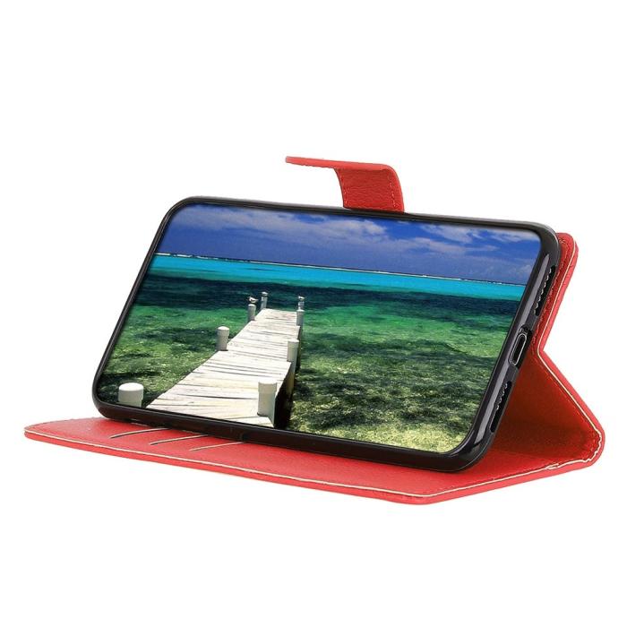 Bild 2, Xiaomi 14 Ultra Fodral Litchi Läder Röd