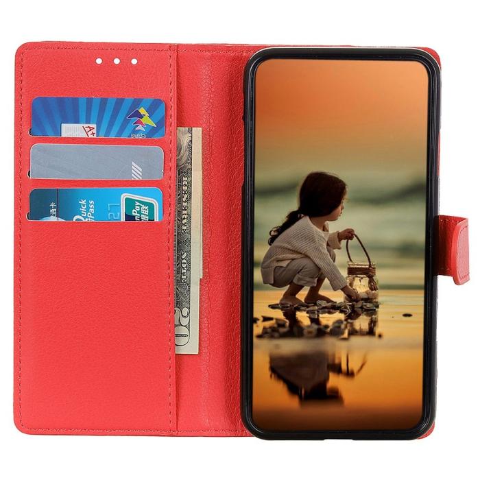 Bild 3, Xiaomi 14 Ultra Fodral Litchi Läder Röd