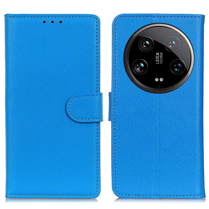Bild 1, Xiaomi 14 Ultra Fodral Litchi Läder Blå