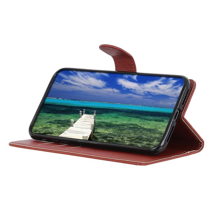 Bild 2, Xiaomi 14 Ultra Fodral Litchi Läder Brun