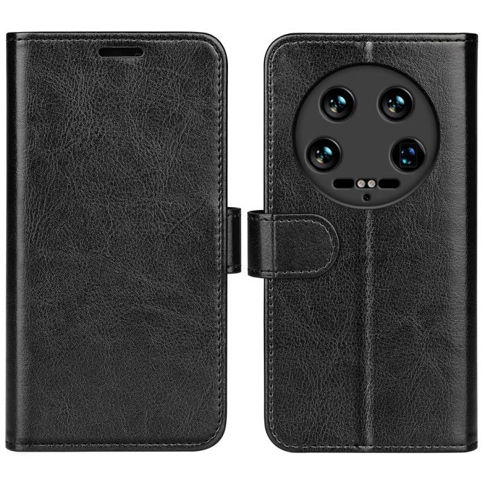 Bild 1, Xiaomi 14 Ultra Fodral Crazy Horse Läder Svart