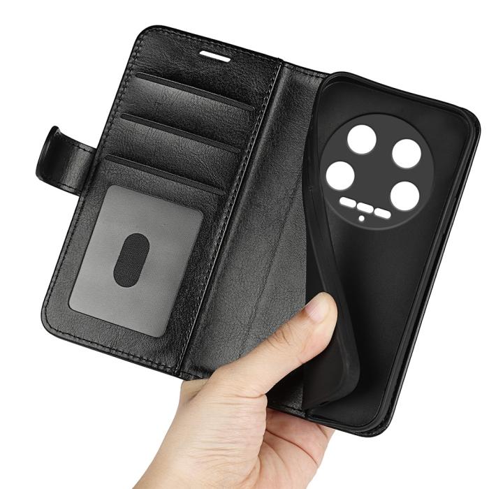 Bild 5, Xiaomi 14 Ultra Fodral Crazy Horse Läder Svart