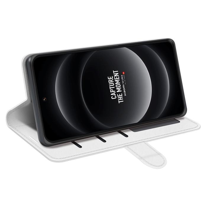 Bild 3, Xiaomi 14 Ultra Fodral Crazy Horse Läder Vit