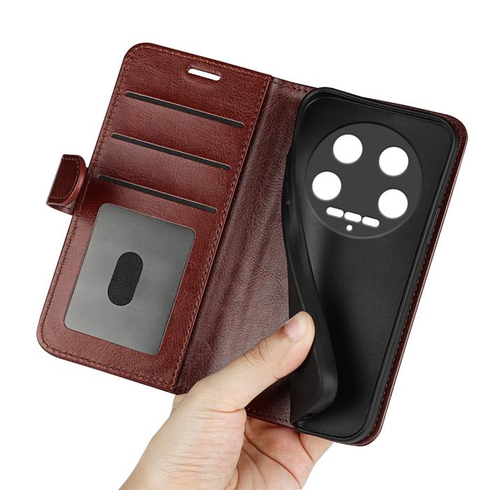 Bild 4, Xiaomi 14 Ultra Fodral Crazy Horse Läder Brun