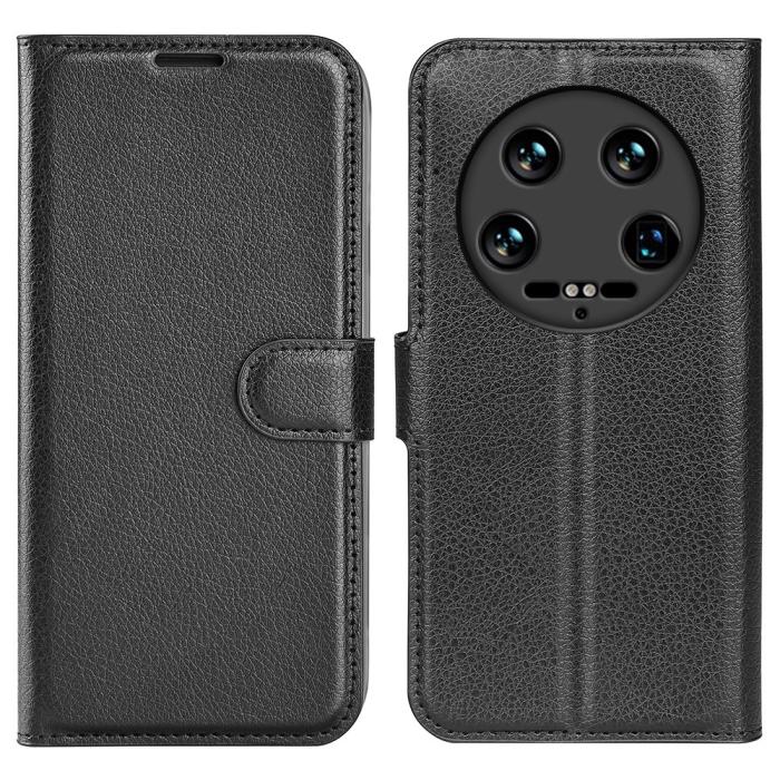 Bild 1, Xiaomi 14 Ultra Fodral Litchi Läder Svart