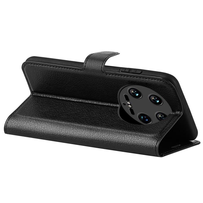 Bild 4, Xiaomi 14 Ultra Fodral Litchi Läder Svart