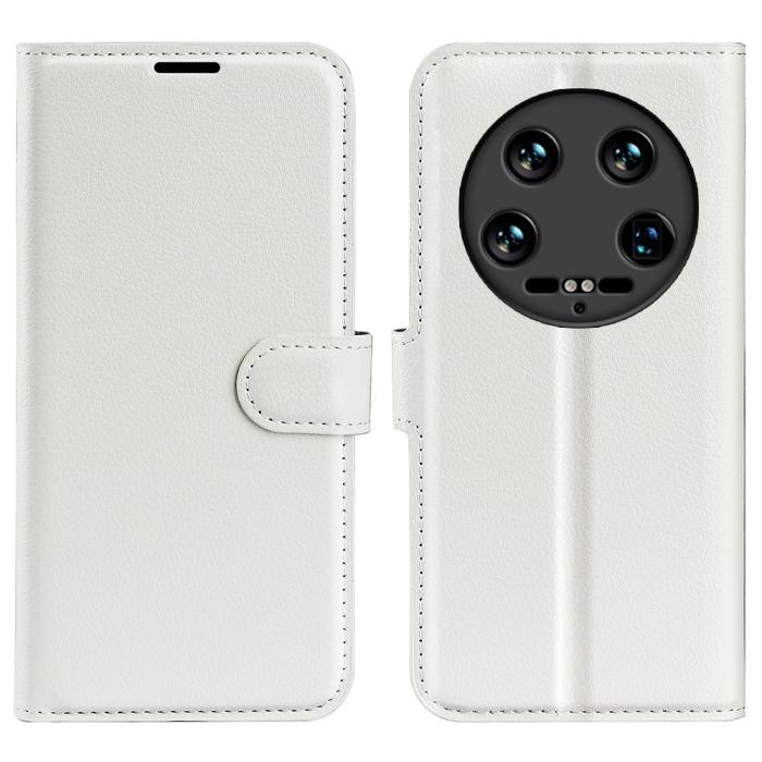 Bild 1, Xiaomi 14 Ultra Fodral Litchi Läder Vit