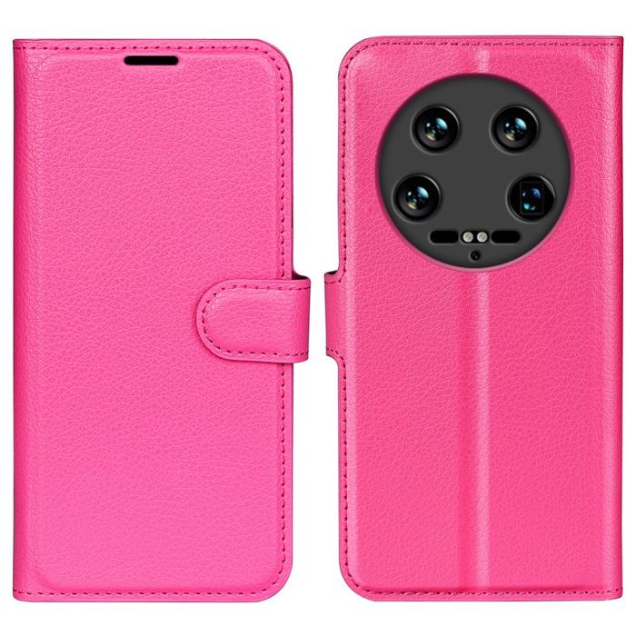 Bild 1, Xiaomi 14 Ultra Fodral Litchi Läder Rosa