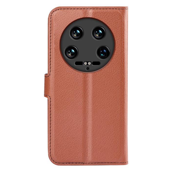 Bild 6, Xiaomi 14 Ultra Fodral Litchi Läder Brun