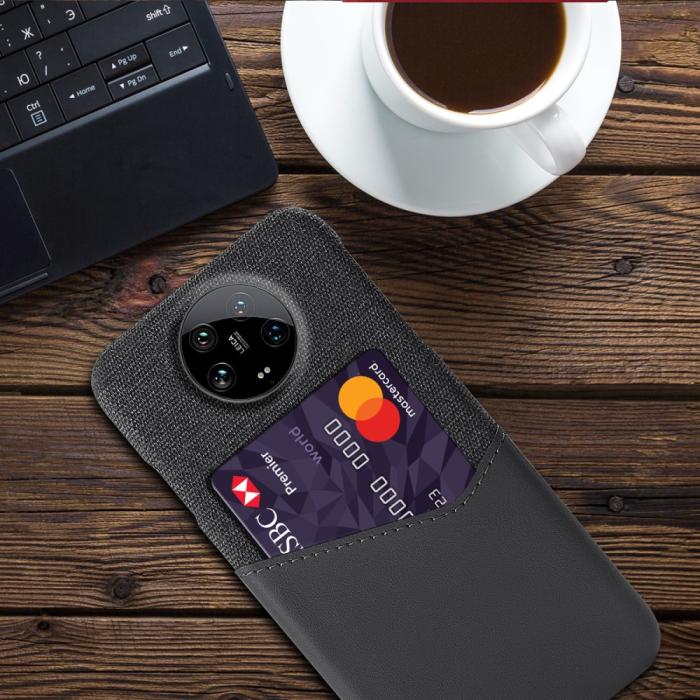 Bild 2, Xiaomi 14 Ultra Skal Med Kortfack Läder Grå