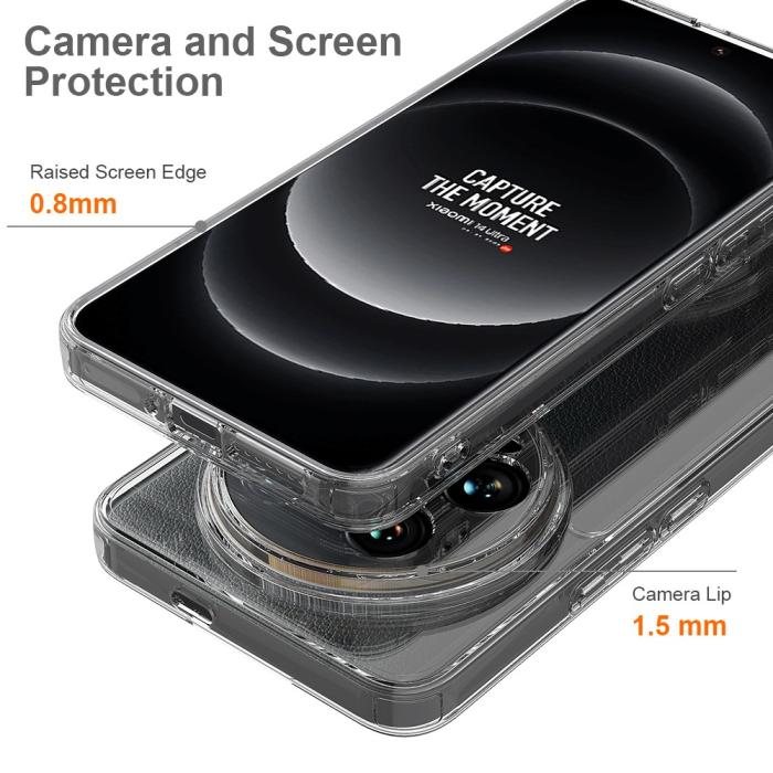 Bild 5, Xiaomi 14 Ultra Skal TPU / Akryl Shockproof Transparent