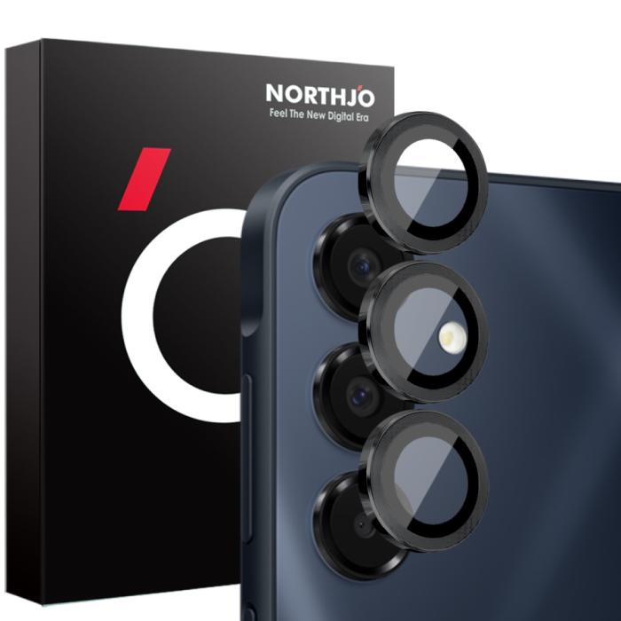 Bild 1, NORTHJO Samsung Galaxy A16 Linsskydd Härdat Glas Svart