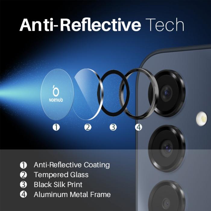 Bild 4, NORTHJO Samsung Galaxy A16 Linsskydd Härdat Glas Svart