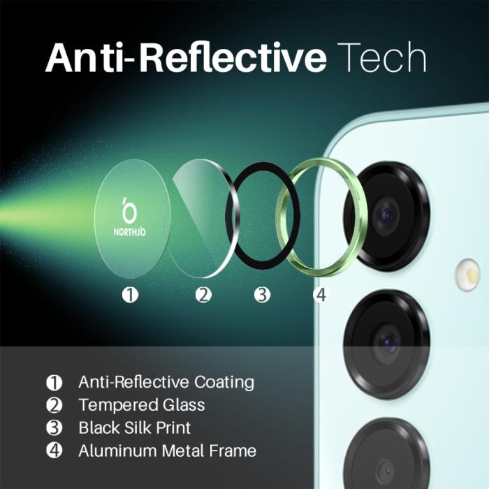 Bild 4, NORTHJO Samsung Galaxy A16 Linsskydd Härdat Glas Grön
