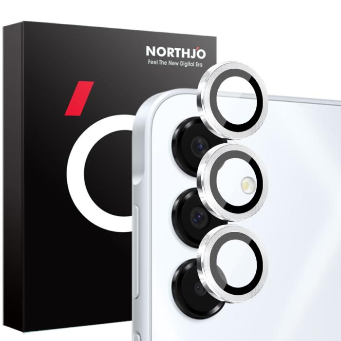 Bild 1, NORTHJO Samsung Galaxy A16 Linsskydd Härdat Glas Silver