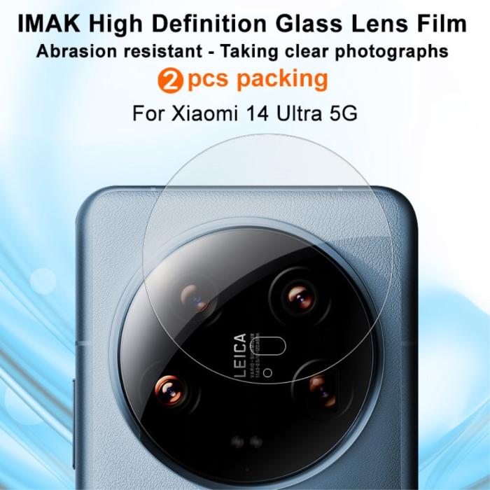 Bild 2, IMAK Xiaomi 14 Ultra 2-PACK Linsskydd Härdat Glas Transparent