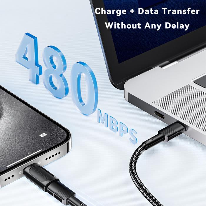 Bild 3, ESSAGER Lightning Hona - USB-C Hane Adapter Svart