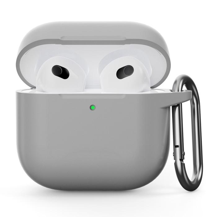 Bild 1, AirPods 4 Skal Med Krok Silikon Ljus Grå