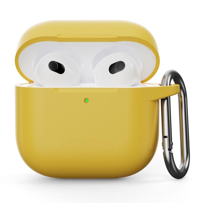 Bild 1, AirPods 4 Skal Med Krok Silikon Gul