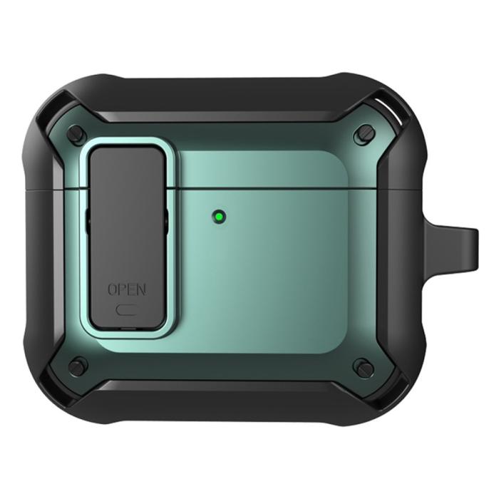 Bild 1, AirPods 4 Skal Shockproof Hybrid Armor Grön