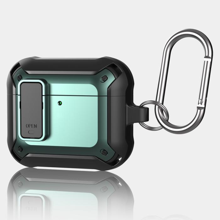 Bild 3, AirPods 4 Skal Shockproof Hybrid Armor Svart