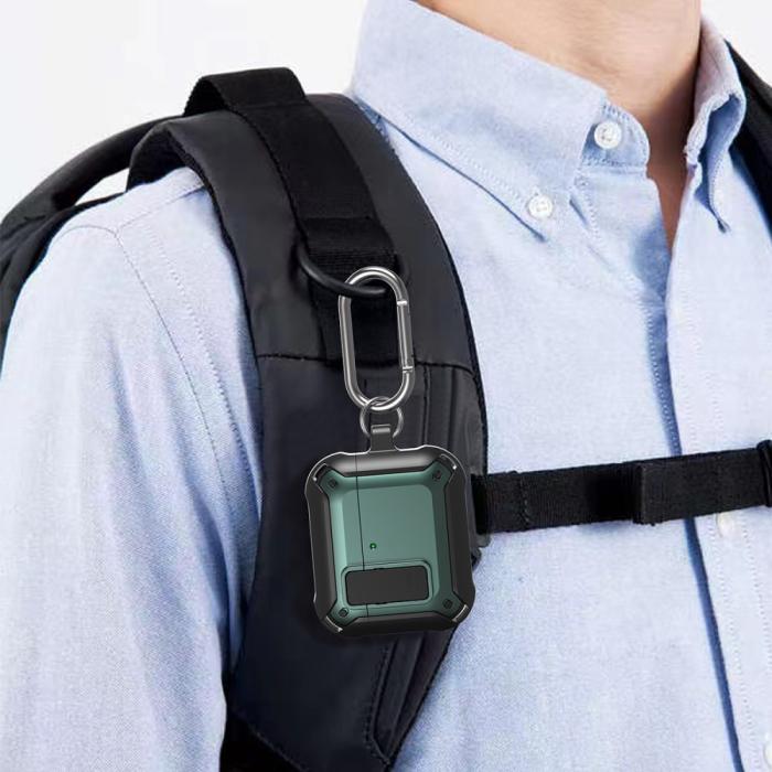 Bild 5, AirPods 4 Skal Shockproof Hybrid Armor Svart