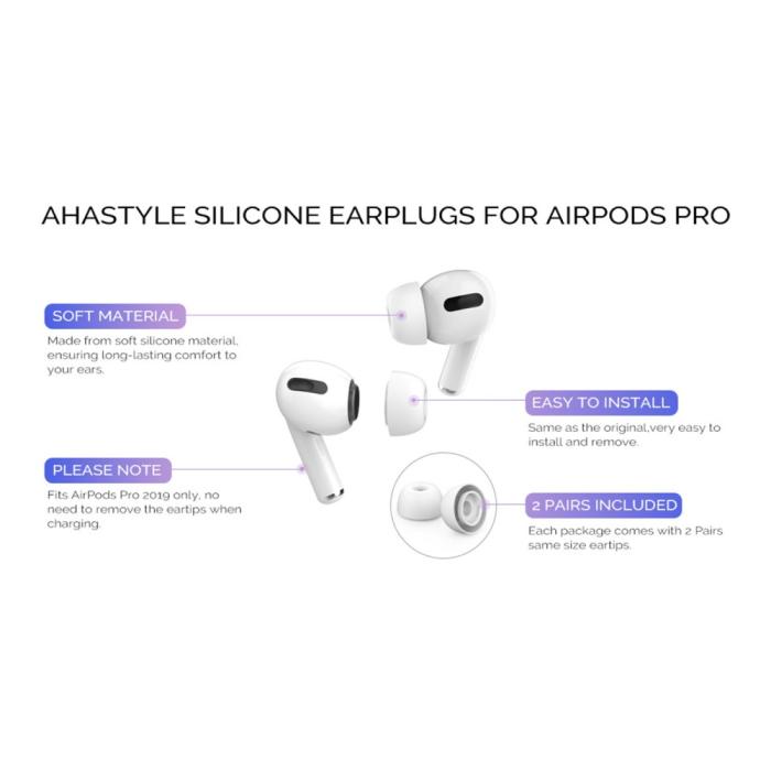Bild 2, AHASTYLE AirPods Pro 2/AirPods Pro 3-PACK Öronpluggar Svart