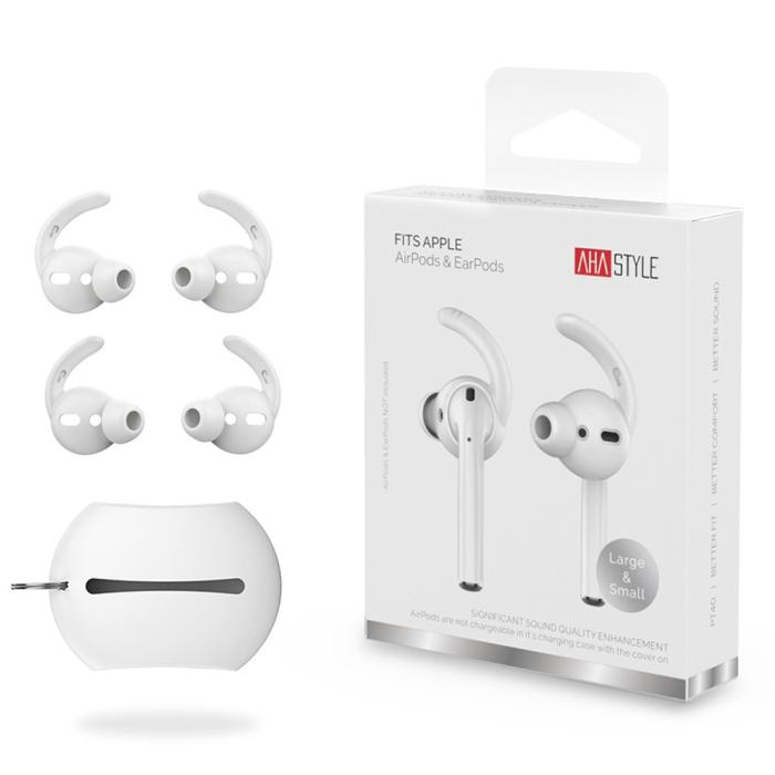 Bild 1, AHASTYLE AirPods 2/1 2-PACK Öronpluggar Silikon Storlek S Vit
