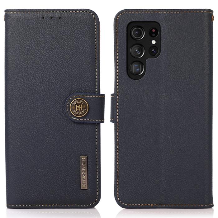 Bild 1, KHAZNEH Samsung Galaxy S25 Ultra Fodral Äkta Läder Blå