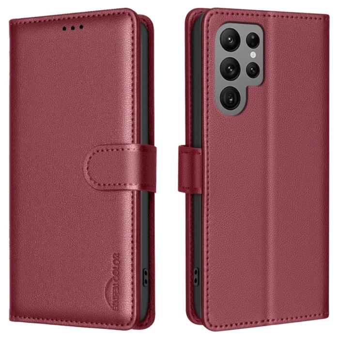 Bild 1, Samsung Galaxy S25 Ultra Fodral Läder RFID Röd