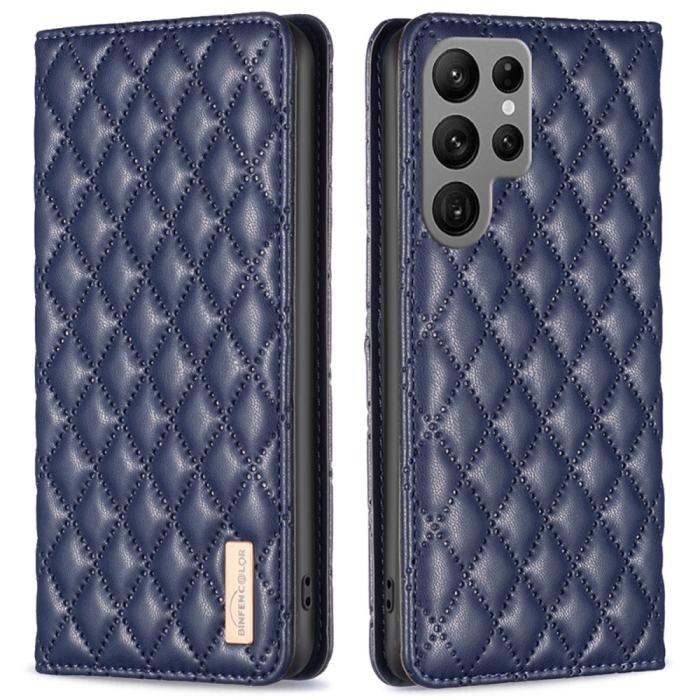 Bild 1, Samsung Galaxy S25 Ultra Fodral Flip Diamond Läder Blå