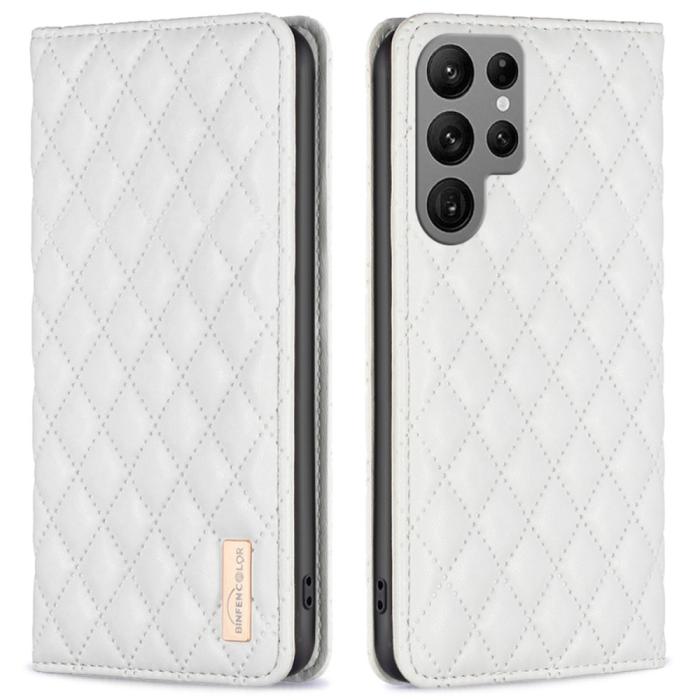 Bild 1, Samsung Galaxy S25 Ultra Fodral Flip Diamond Läder Vit