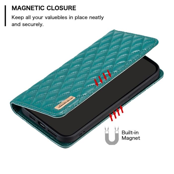 Bild 4, Samsung Galaxy S25 Ultra Fodral Flip Diamond Läder Grön
