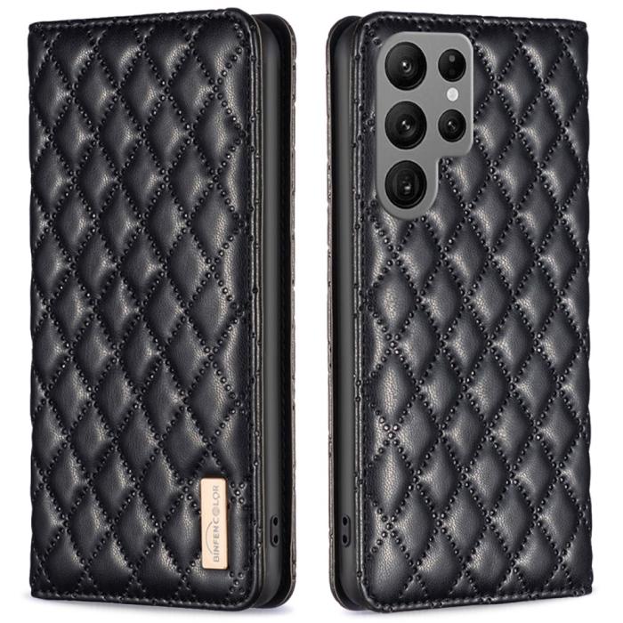 Bild 1, Samsung Galaxy S25 Ultra Fodral Flip Diamond Läder Svart