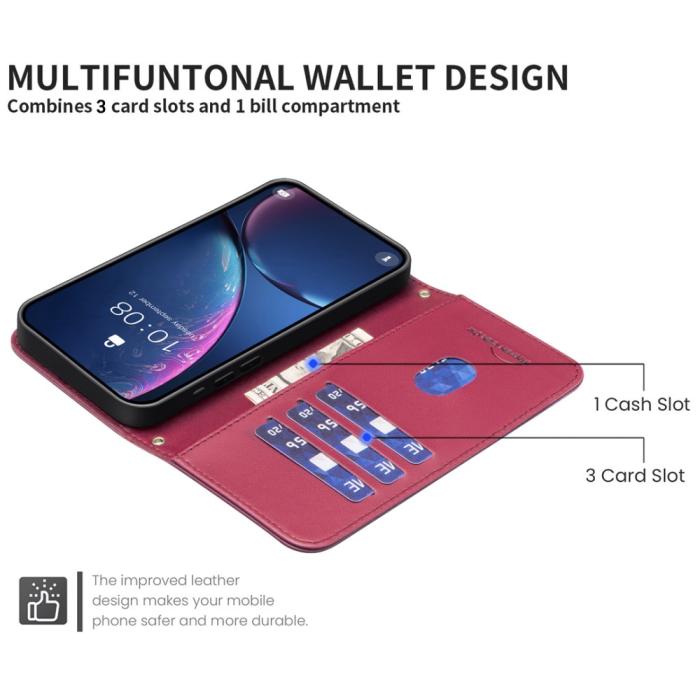 Bild 4, Samsung Galaxy S25 Ultra Fodral Läder Rutor Röd