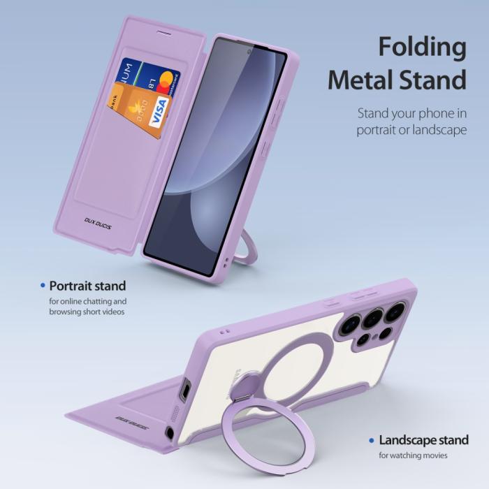 Bild 5, DUX DUCIS Galaxy S25 Ultra Fodral MagSafe Skin X Pro Lila