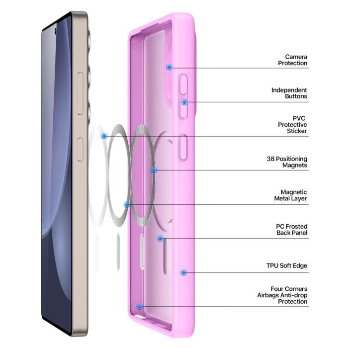 Bild 4, DUX DUCIS Galaxy S25 Ultra Skal MagSafe Yind Series Rosa