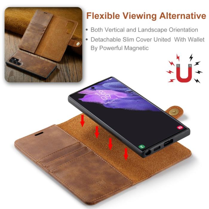 Bild 5, DG.MING Galaxy S25 Ultra 2in1 Magnet Fodral / Skal Brun