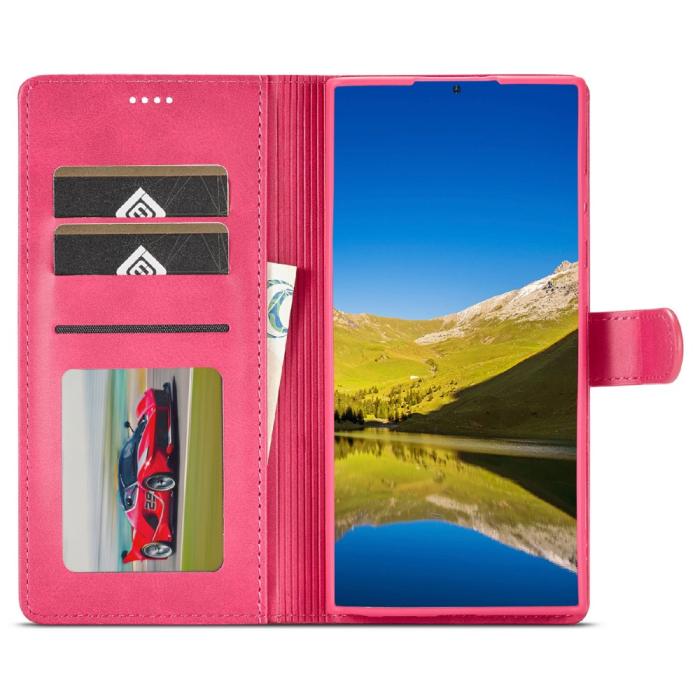 Bild 4, LC.IMEEKE Samsung Galaxy S25 Ultra Fodral Läder Rosa/Röd