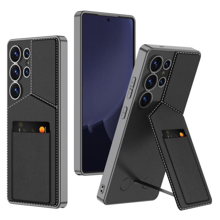 Bild 1, GKK Galaxy S25 Ultra Skal Kickstand Med Korthållare Svart