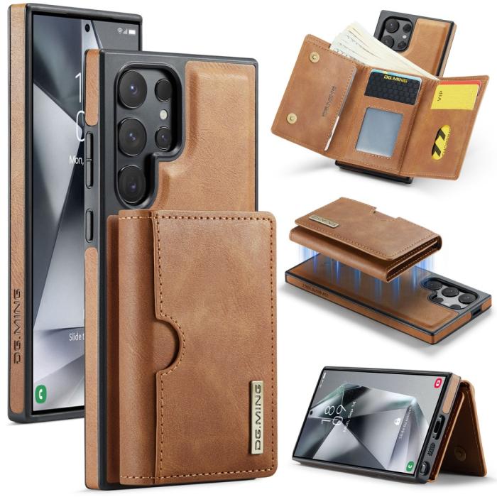 Bild 1, DG.MING Galaxy S25 Ultra 2in1 Skal Magnetiskt Kortfack Brun
