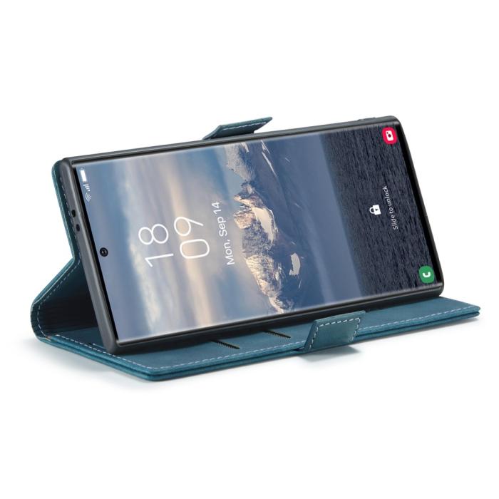 Bild 4, CASEME Samsung Galaxy S25 Ultra Fodral Retro Läder Blå